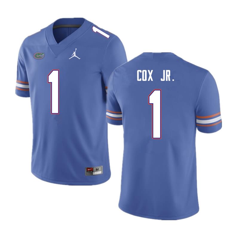 Men's NCAA Florida Gators Brenton Cox Jr. #1 Stitched Authentic Nike Blue College Football Jersey GFP6665JJ